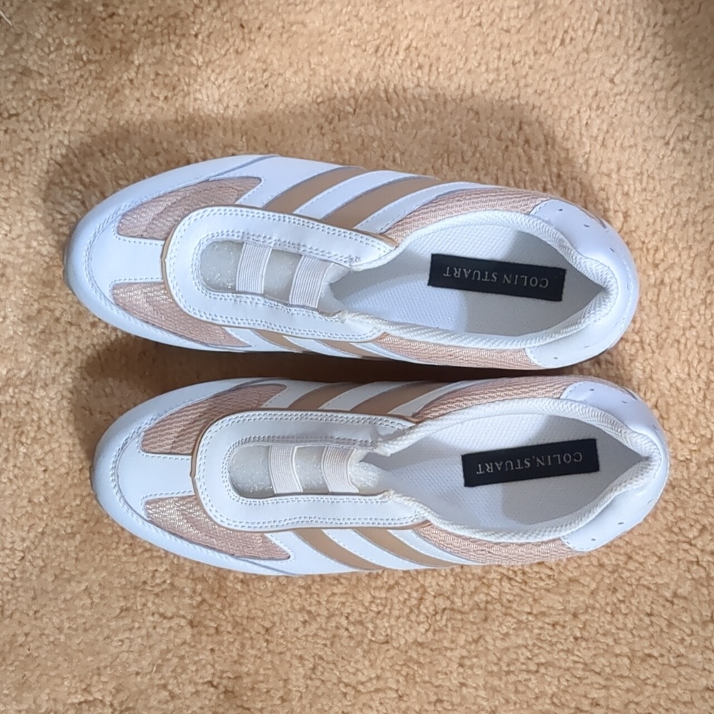 Colin Stuart Slip On Sneakers - Tan & White